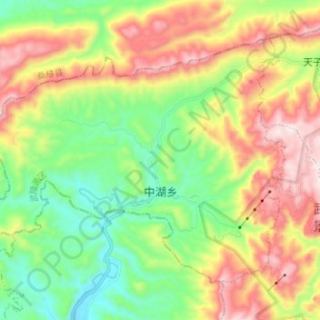 Carte topographique 中湖乡, altitude, relief