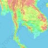 Carte topographique Tailandia, altitude, relief