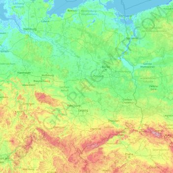 Carte topographique Elbe, altitude, relief
