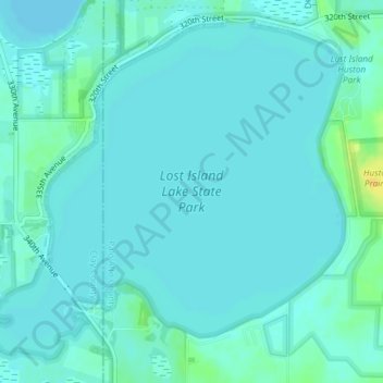 Carte topographique Lost Island Lake, altitude, relief