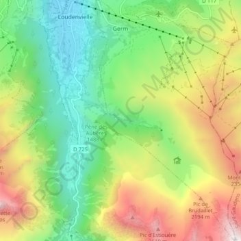 Carte topographique Germ, altitude, relief