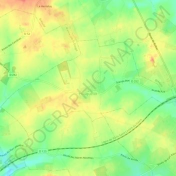 Carte topographique Houquetot, altitude, relief