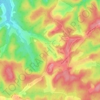 Carte topographique Renauvoid, altitude, relief