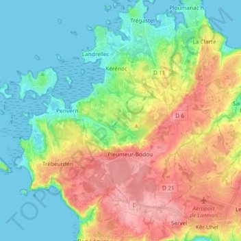 Carte topographique 22560, altitude, relief