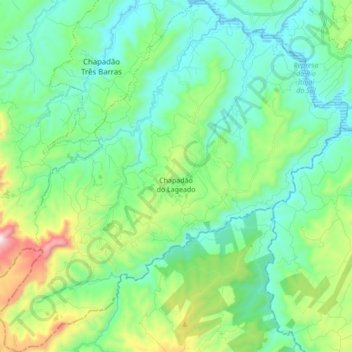 Carte topographique Chapadão do Lageado, altitude, relief
