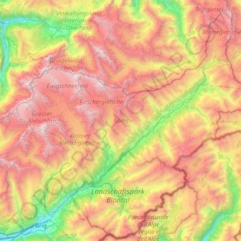 Carte topographique Conches, altitude, relief