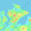 Carte topographique Inishowen Municipal District, altitude, relief