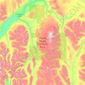 Carte topographique Mount Edziza Provincial Park, altitude, relief