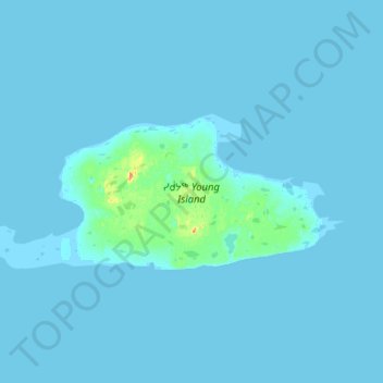 Carte topographique Young Island, altitude, relief