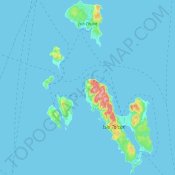 Carte topographique Islas Desertores, altitude, relief