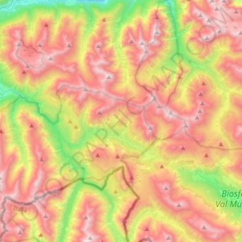 Carte topographique Alpen, altitude, relief