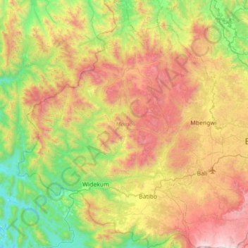 Carte topographique Momo, altitude, relief