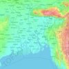 Carte topographique Bangladés, altitude, relief