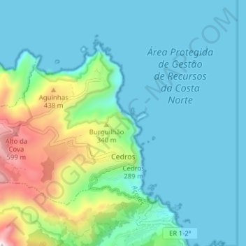 Carte topographique Cedros, altitude, relief