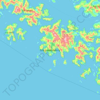 Carte topographique Londonderry Island, altitude, relief