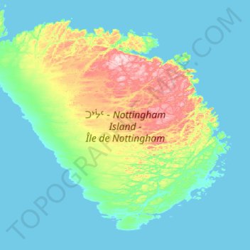 Carte topographique Nottingham Island, altitude, relief