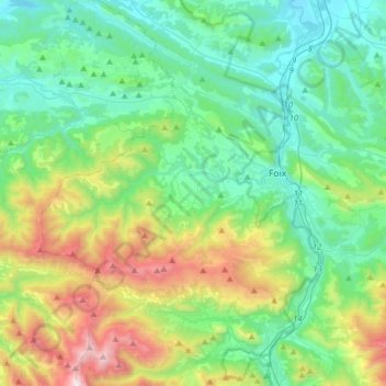 Carte topographique 09000, altitude, relief