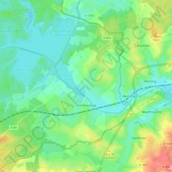 Carte topographique Gondrexange, altitude, relief