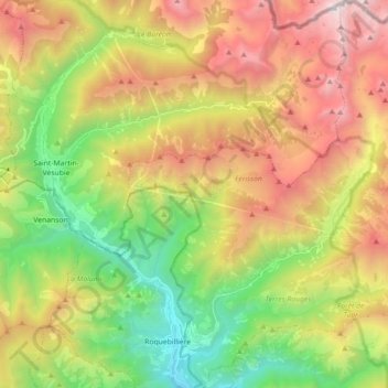 Carte topographique Belvédère, altitude, relief