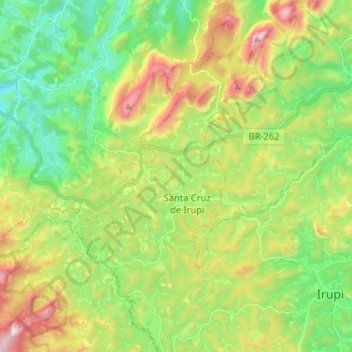 Carte topographique Santa Cruz de Irupi, altitude, relief
