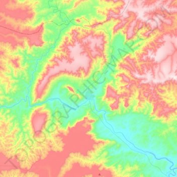 Carte topographique Coronel Murta, altitude, relief