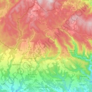 Carte topographique 11390, altitude, relief