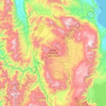 Carte topographique Lore Lindu National Park, altitude, relief