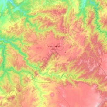 Carte topographique Oulmes, altitude, relief