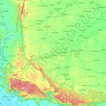 Carte topographique Nakhon Ratchasima Province, altitude, relief