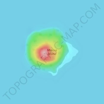 Carte topographique Mokoia Island, altitude, relief