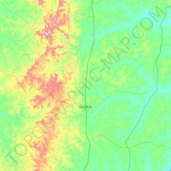 Carte topographique Guaraí, altitude, relief