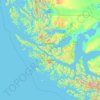 Carte topographique Provincia de Magallanes, altitude, relief