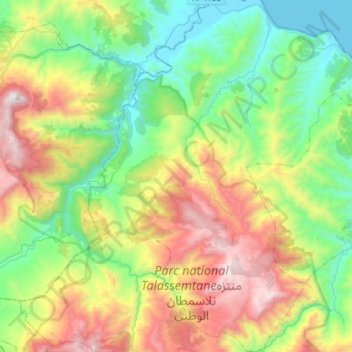 Carte topographique Tassift, altitude, relief