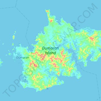 Carte topographique Dumaran Island, altitude, relief