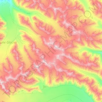 Carte topographique Kaskawulsh Glacier, altitude, relief