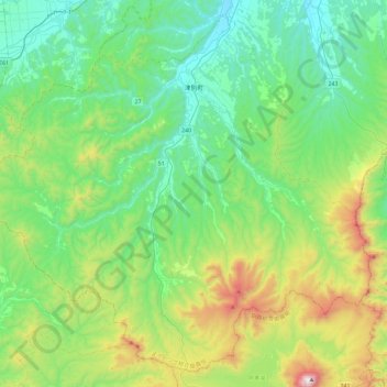 Carte topographique Abashiri, altitude, relief