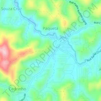 Carte topographique Paquetá, altitude, relief