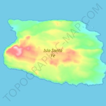Carte topographique Isla Santa Fe, altitude, relief