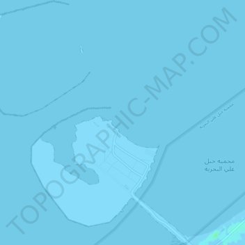 Carte topographique Al Waheja Al Bahriya (Dubai Waterfront), altitude, relief