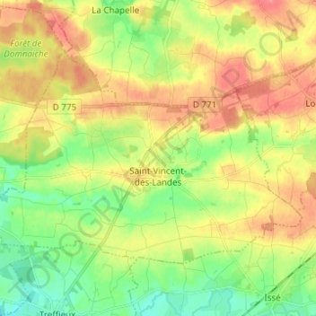 Carte topographique Saint-Vincent-des-Landes, altitude, relief
