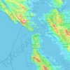 Carte topographique San Francisco, altitude, relief