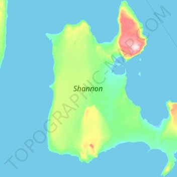 Carte topographique Shannon Island, altitude, relief