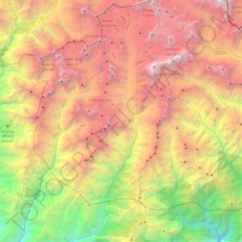 Carte topographique Chheskam, altitude, relief