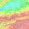Carte topographique Province de Batken, altitude, relief