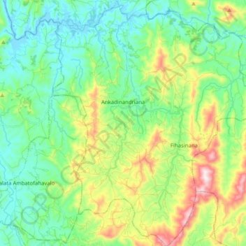 Carte topographique Ankadinandriana, altitude, relief