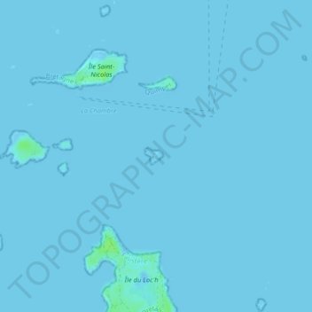 Carte topographique Île Cigogne, altitude, relief