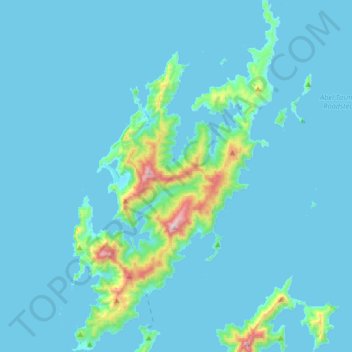 Carte topographique d'Urville Island, altitude, relief
