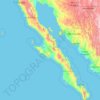 Carte topographique Península de Baja California, altitude, relief