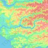 Carte topographique Casamance, altitude, relief