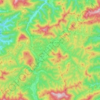 Carte topographique Gemeinde Rohr im Gebirge, altitude, relief
